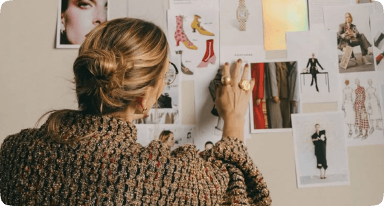 Fashion stylist at mood board